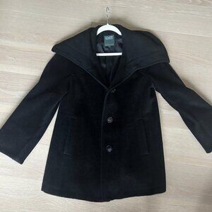 Hilary Radley Black Wool Midi Coat